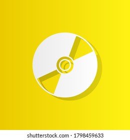 CD or DVD diskwhite icon with shadow
