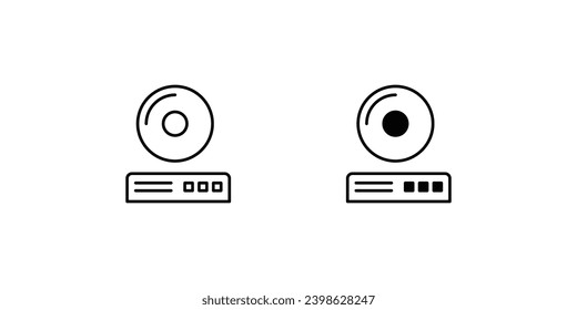 cd dvd drive icon with white background vector stock illustration