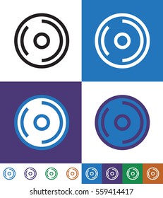 CD or DVD Flat minimal icon vector