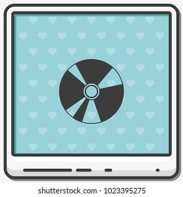 CD or DVD flat vector icon.
