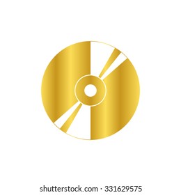 CD or DVD - gold vector icon