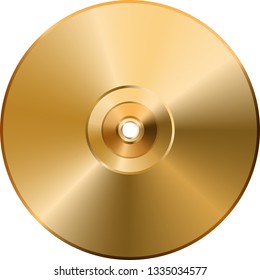 CD DVD golden disc isolated on transparent background. Vector image. Eps 10