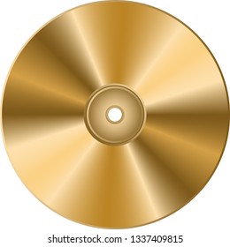 CD DVD golden disc isolated on transparent background. Vector image. Eps 8