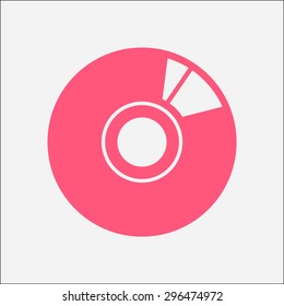 CD or DVD icon. Compact disk symbol.