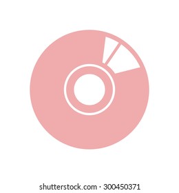 CD or DVD icon. Compact disk symbol.