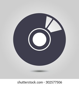 CD or DVD icon. Compact disk simbol.