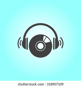 CD or DVD icon. Compact disk simbol.