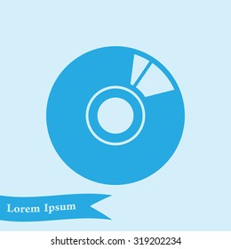 CD or DVD icon. Compact disk simbol.