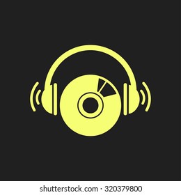 CD or DVD icon. Compact disk simbol.