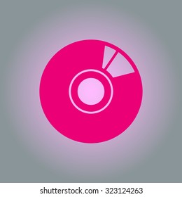 CD or DVD icon. Compact disk simbol.