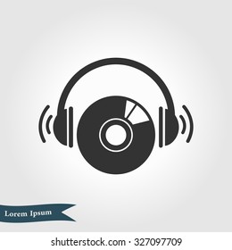 CD or DVD icon. Compact disk simbol.