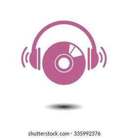 CD or DVD icon. Compact disk simbol.