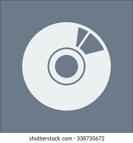 CD or DVD icon. Compact disk symbol.