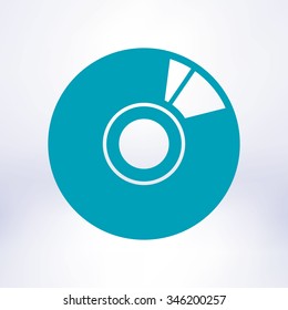 CD or DVD icon. Compact disk symbol.
