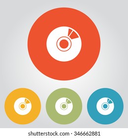 CD or DVD icon. Compact disk symbol.