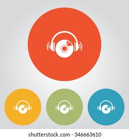 CD or DVD icon. Compact disk symbol.