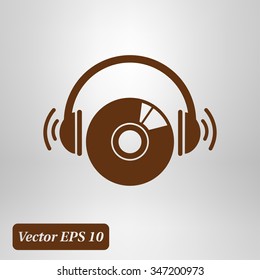 CD or DVD icon. Compact disk simbol.