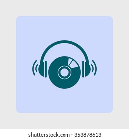 CD or DVD icon. Compact disk simbol.