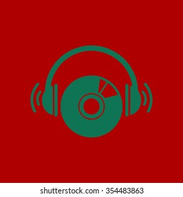 CD or DVD icon. Compact disk simbol.