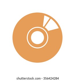 CD or DVD icon. Compact disk simbol.