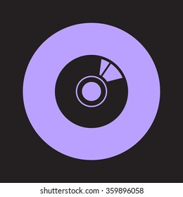 CD or DVD icon. Compact disk simbol.