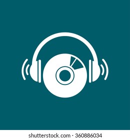 CD or DVD icon. Compact disk symbol.