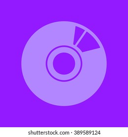 CD or DVD icon. Compact disk simbol.