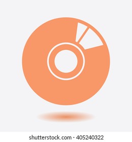 CD or DVD icon. Compact disk simbol.