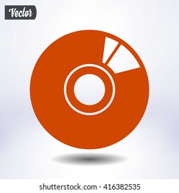 CD or DVD icon. Compact disk simbol.