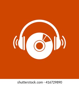 CD or DVD icon. Compact disk symbol.