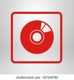 CD or DVD icon. Compact disk simbol.
