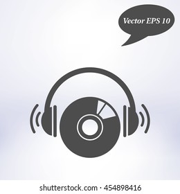 CD or DVD icon. Compact disk simbol.