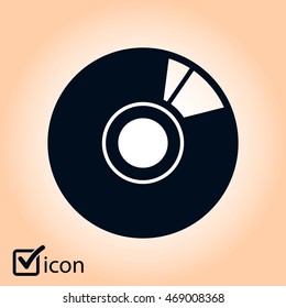 CD or DVD icon. Compact disk simbol.