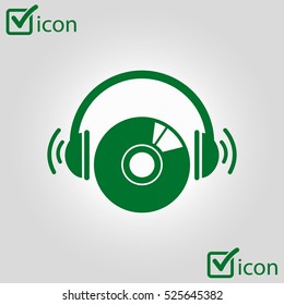 CD or DVD icon. Compact disk simbol.