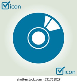 CD or DVD icon. Compact disk simbol.