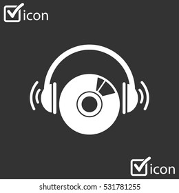 CD or DVD icon. Compact disk simbol.