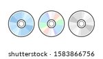 CD DVD icon disc vector blank illustration. Compact disk dvd music audio.