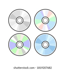 CD DVD icon disc vector blank illustration. Compact disk dvd music audio