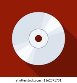 CD or DVD icon on backgound with shadow. Compact Disc digital optical disc data storage. Vector illustration