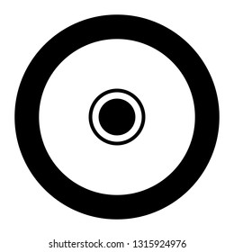 CD DVD icon on black circle. White background