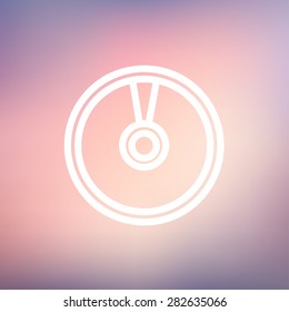 CD or DVD icon thin line for web and mobile, modern minimalistic flat design. Vector white icon on gradient mesh background.