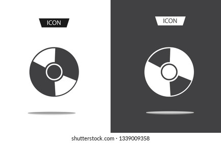 cd or dvd icon vector isolated on white background.