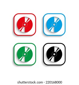 CD or DVD icons with shadow 