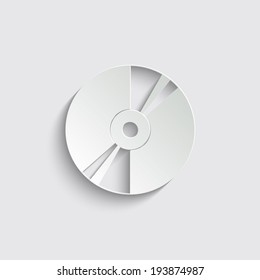 CD or DVD icons with shadow on a grey background