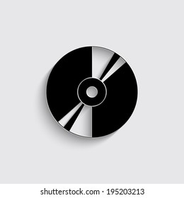 CD or DVD icons with shadow on a grey background