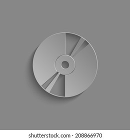 CD or DVD icons with shadow on a grey background