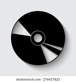 CD or DVD icons  with shadow on a grey background