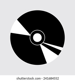 CD or DVD icons - vector on a grey background
