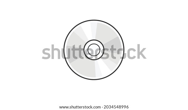 CD or DVD illustration. Vector flat\
editable isolated illustration od a compact disk or\
DVD