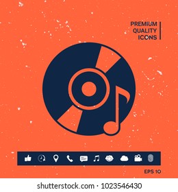 CD, DVD with music symbol